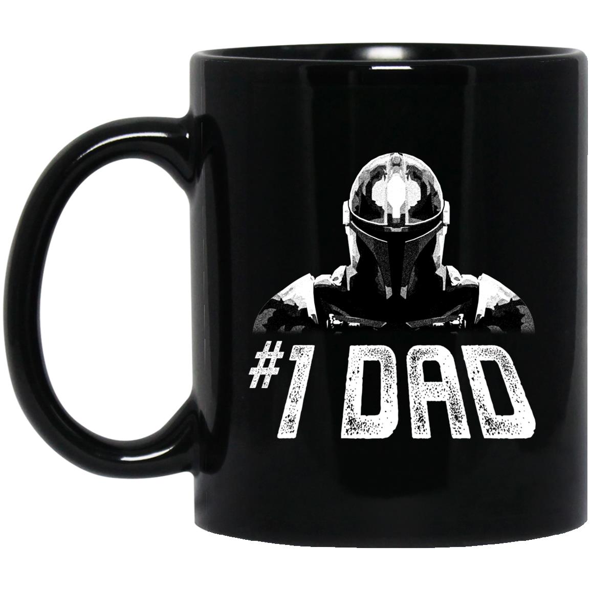 #1 Dad Coffee Mug, Black, 11 oz. Black Mug