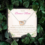 To My Bonus Mom You Mean Way Too Much For Me To Call You Mother In Law Interlocking Hearts Pendant Necklace