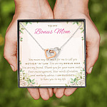 To My Bonus Mom You Mean Way Too Much For Me To Call You Mother In Law Interlocking Hearts Pendant Necklace