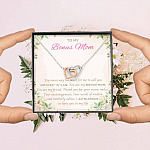 To My Bonus Mom You Mean Way Too Much For Me To Call You Mother In Law Interlocking Hearts Pendant Necklace