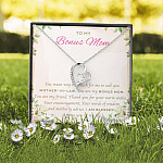 To My Bonus Mom You Mean Way Too Much For Me To Call You Mother In Law Forever Love Heart Pendant Necklace