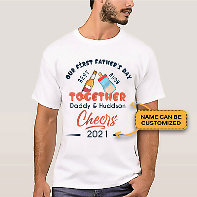 Personalized Our First Father's Day Together T-shirt - Dad And Baby Matching Shirt