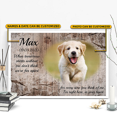 Alternative view of Custom Photo Dog Memorial When Tomorrow Starts Without Me Framed Canvas - Unframed Poster - Home Wall Art