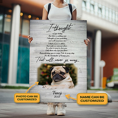 Custom Photo Dog Memorial Gift I Thought of You Today Framed Canvas - Unframed Poster - Home Wall Art