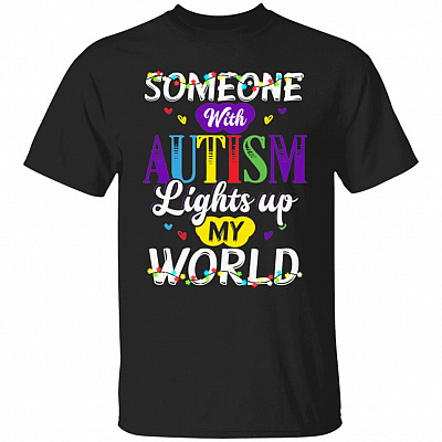 Someone with Autism LighT-Shir, Black, Unisex T-Shirt
