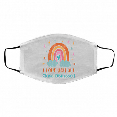 i love you mask, White, Cloth Face Cover – Medium/Large