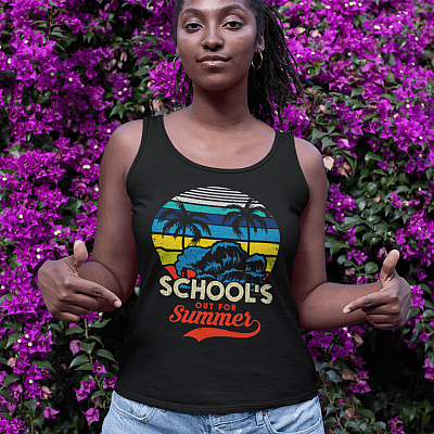 Alternative view of Retro Schools Out For Summer Tank Top Tee - Ladies Racerback Tank