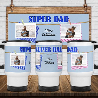 14 oz. White Travel Mug