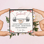 To My Swolemate I Just Want To Cuddle Lift Heavy Eat Clean Talk Dirty Funny Interlocking Hearts Pendant Necklace