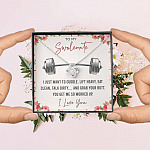 To My Swolemate I Just Want To Cuddle Lift Heavy Eat Clean Talk Dirty Funny Love Knot Necklace