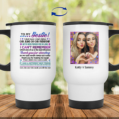 14 oz. White Travel Mug