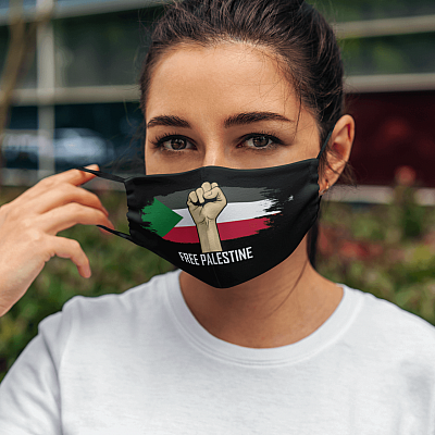 Alternative view of Stop Killing - Free Palestine - Palestinian Lives Matter Reusable Custom Printed Cloth Face Mask Cover