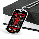 The Best Firefighter And An Even Better Father Firefighter Dad Gifts Dog Tag Pendant Necklace