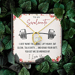 To My Swolemate I Just Want To Cuddle Lift Heavy Eat Clean Talk Dirty Funny Forever Love Heart Pendant Necklace
