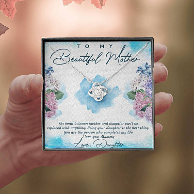 The Bond Between Mother And Daughter Cant Be Replaced Love Knot Necklace - Mother Daughter Gift Necklace
