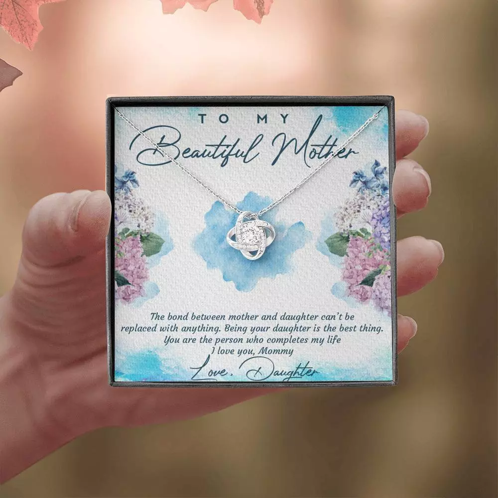 The Bond Between Mother And Daughter Cant Be Replaced Love Knot Necklace - Mother Daughter Gift Necklace The Bond Between Mother And Daughter Cant Be Replaced Love Knot Necklace - Mother Daughter Gift Necklace