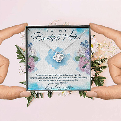 The Bond Between Mother And Daughter Cant Be Replaced Love Knot Necklace - Mother Daughter Gift Necklace