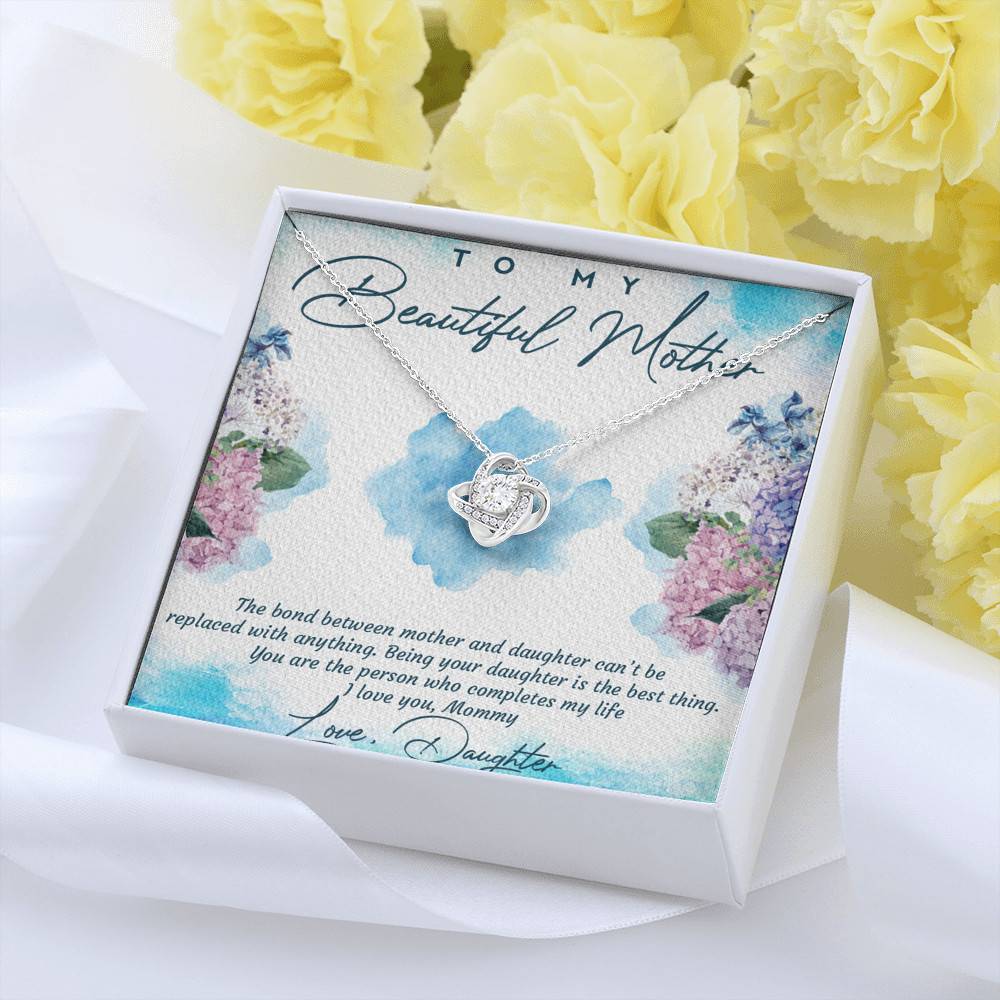 The Bond Between Mother And Daughter Cant Be Replaced Love Knot Necklace - Mother Daughter Gift Necklace The Bond Between Mother And Daughter Cant Be Replaced Love Knot Necklace - Mother Daughter Gift Necklace