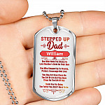 Personalized Stepped Up Dad Who Made The Choice Love Another Child's As Their Own Dog Tag Pendant Necklace