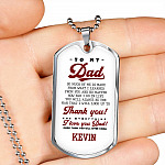 Personalized To My Dad Thank You For Everything Dog Tag Pendant Necklace - I Love You Dad Necklace