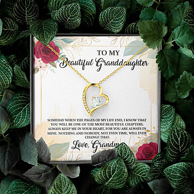 To My Beautiful Granddaughter You Will Be One Of The Most Beautiful Chapters Forever Love Pendant Necklace