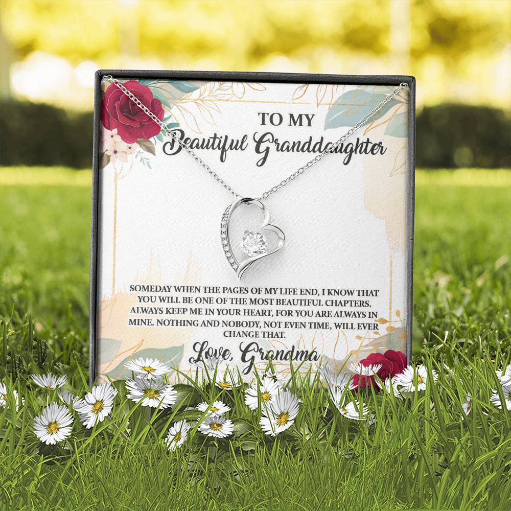 To My Beautiful Granddaughter You Will Be One Of The Most Beautiful Chapters Forever Love Pendant Necklace