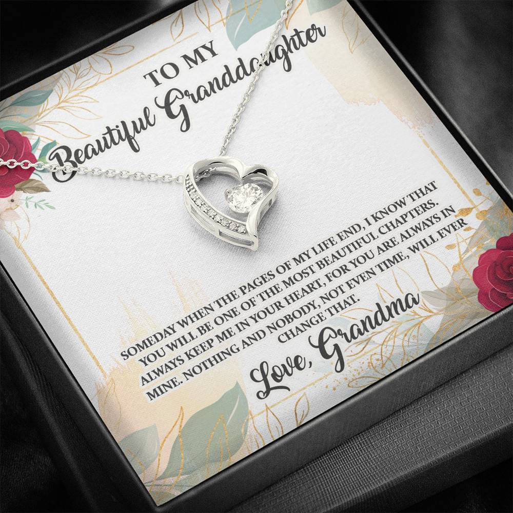 To My Beautiful Granddaughter You Will Be One Of The Most Beautiful Chapters Forever Love Pendant Necklace