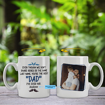 Alternative view of Custom Photo You're The Best Dad I've Ever Had Coffee Mug - Beer Stein - Water Bottle - Custom Step Dad Mug