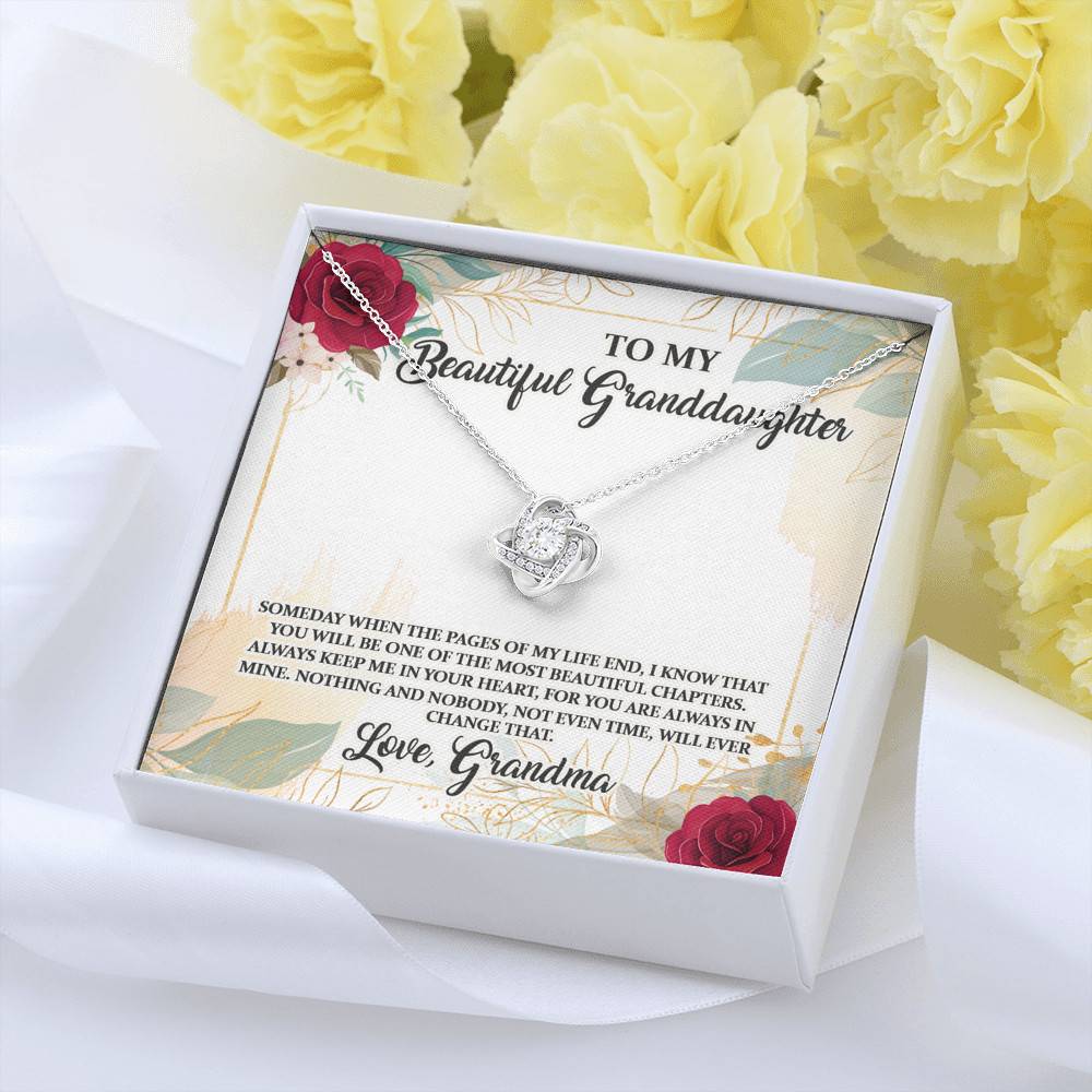 To My Beautiful Granddaughter You Will Be One Of The Most Beautiful Chapters Love Knot Pendant Necklace