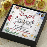 Daughter Life Is Full Of Ups And Downs Don't Just Climb Mountain Move Them Dragonfly Pendant Necklace