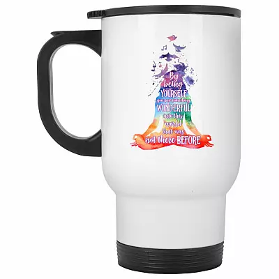 14 oz. White Travel Mug