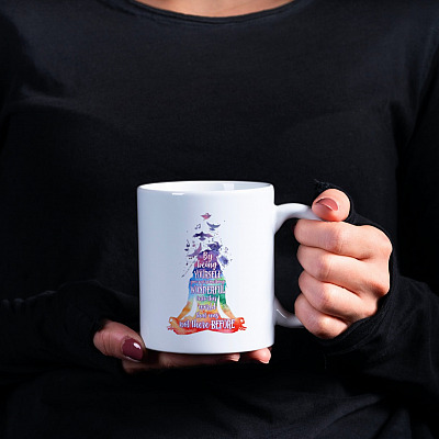 Alternative view of By Being Yourself Colorful Yoga Ceramic Coffee Mug - Beer Stein - Water Bottle - Color Changing Mug