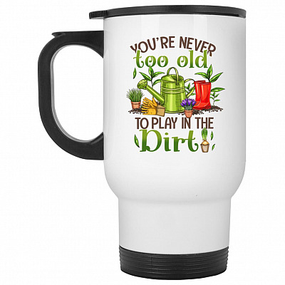 14 oz. White Travel Mug