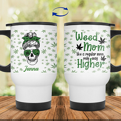 14 oz. White Travel Mug