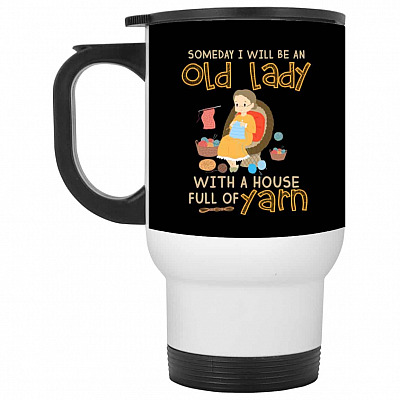 14 oz. White Travel Mug