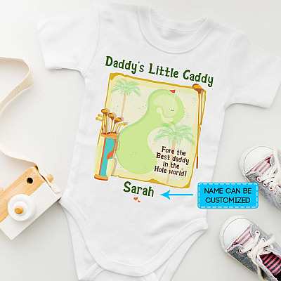 Alternative view of Personalized Daddy's Little Caddy Baby Onesie - Baby Infant Bodysuit