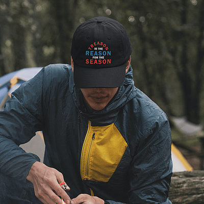 Alternative view of Treason Is The Reason For The Season Fourth Of July Twill Cap - Funny 4th Of July Snapback - Trucker Hat