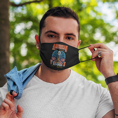 Alternative view of Patriotic Gift American by Birth Veteran by Choice Veteran Memorial Day Washable Reusable Face Mask