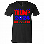 trump tee, Black, V-Neck T-Shirt