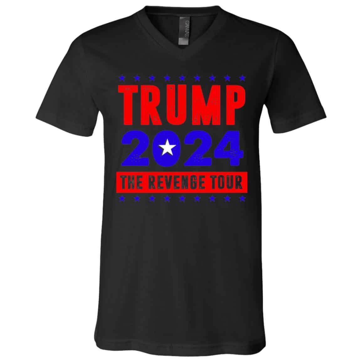trump tee, Black, V-Neck T-Shirt