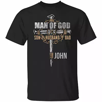 1N.Man Of God Personalized, Black, Unisex T-Shirt