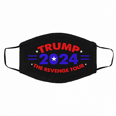 trump mask, White, Cloth Face Cover – Medium/Large