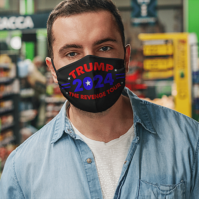 Alternative view of Pro Trump Gift Trump 2024 the Revenge Tour Washable Reusable Face Mask - Trump Supporter Mask