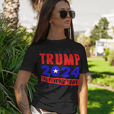Alternative view of Pro Trump Shirts Trump 2024 the Revenge Tour T-Shirt - V-Neck Tee - I'll Be Back Trump 2024