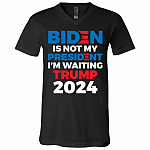 biden t, Black, V-Neck T-Shirt