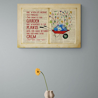 Alternative view of When Life Became Too Frenzied She Came To Her Garden And Whispered To The Plants Wrapped Framed Canvas