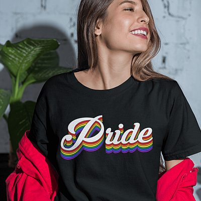 Alternative view of Pride Rainbow Vintage Typo T-Shirt - Pride LGBTQ Month Gifts Shirt