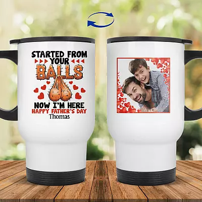 14 oz. White Travel Mug