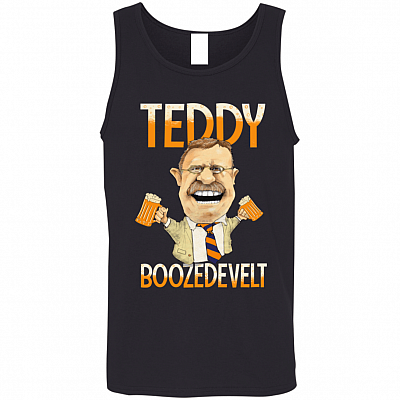 Teddy Boozedevelt Theodore Roosevelt Cotton Tank Top Tee - Ladies Racerback Tank