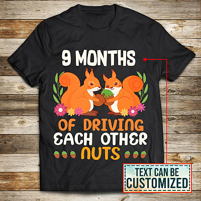Alternative view of Personalized Squirrels Driving Each Other Nuts T-Shirt